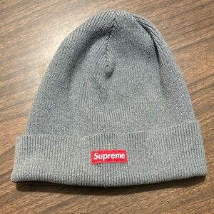 Supreme Beanie Vintage Used Gray Small Box Logo Y2K